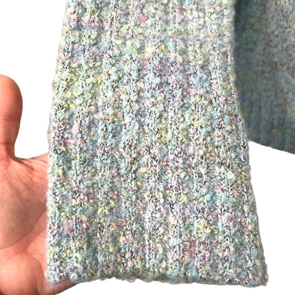 Full Zip Sweater Woman’s Size Large Flyshacker Colorful Knit Pockets Wool Blend - Picture 7 of 11